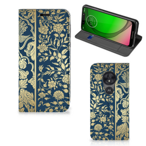 Motorola Moto G7 Play Smart Cover Beige Flowers