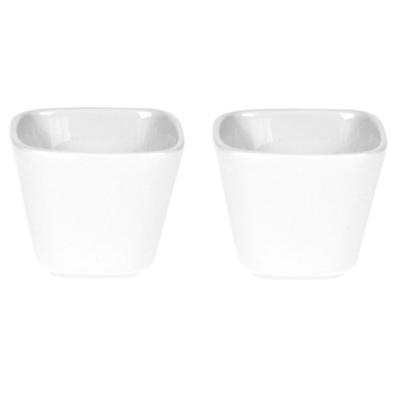 Cosy & Trendy Eierdopjes - 2x stuks - porselein - wit - 5 x 5 cm - Voor gekookte eieren - Ontbijt -