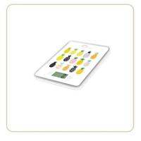 LITTLE BALANCE 8341 slanke elektronische keukenweegschaal - 5 kg / 1 g - blad van gehard glas - extra plat - BD Ananas