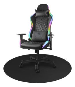 DELTACO GAMING GAM-125 Stoelonderlegger voor gaming- en kantoorstoelen om de vloer te beschermen (l x b x h) 110 cm x 110 cm x 3 mm