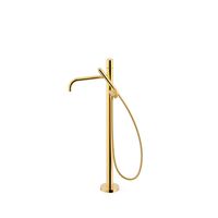 Vrijstaande badkraan Tres Study Exclusive | Hoogte uitloop 67.4 cm | Draaibare uitloop | Mengkraan | Rond | 24k Goud glans