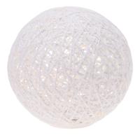 Kerstverlichting Kerstbol - verlicht - warm wit - glitter - 20 LED - 20 cm