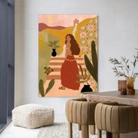 Urban Cotton Wandkleed 'Caribbean Night' 110 x 145cm in Frame - black