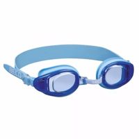 Blauwe jeugd zwembril met siliconen bandje   -