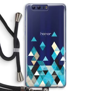 Gekleurde driehoekjes blauw: Honor 9 Transparant Hoesje met koord