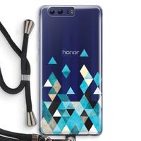 Gekleurde driehoekjes blauw: Honor 9 Transparant Hoesje met koord