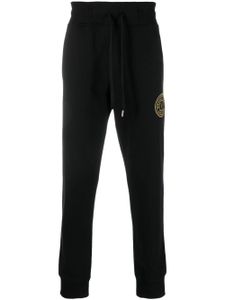 Versace Jeans Couture pantalon de jogging en coton à logo brodé - Noir