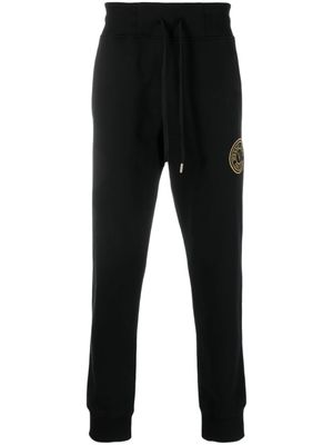 Versace Jeans Couture pantalon de jogging en coton à logo brodé - Noir