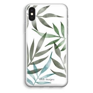 Tropical watercolor leaves: iPhone XS Transparant Hoesje