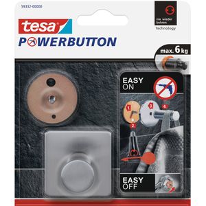 1x Tesa Powerbutton chroom vierkante haken large klusbenodigdheden