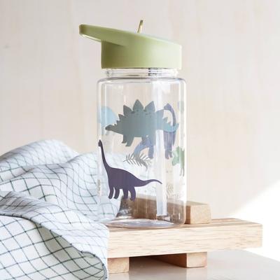 A Little Lovely Company | Drinkfles met rietje Dinosaurussen - 450 ml