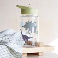 A Little Lovely Company | Drinkfles met rietje Dinosaurussen - 450 ml A Little Lovely Company | Drinkfles met rietje Dinosaurussen - 450 ml