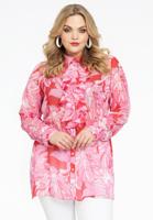 Yoek Blouse met ruches FLORIDA | Rood | Maat 58/60