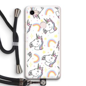 Rainbow Unicorn: Pixel 3 Transparant Hoesje met koord