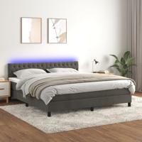 Boxspring met matras en LED fluweel donkergrijs 180x200 cm