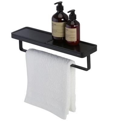 Handdoekrek Geesa Frame | 40 cm | Met plateau | Zwart-Zwart