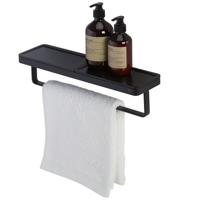 Handdoekrek Geesa Frame | 40 cm | Met plateau | Zwart-Zwart