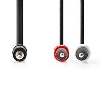 Nedis Stereo-Audiokabel | 3,5 mm Male | 2x RCA Male | Vernikkeld | 1.00 m | Rond | Zwart | Label - CAGL22200BK10 - thumbnail