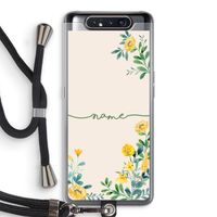 Gele bloemen: Samsung Galaxy A80 Transparant Hoesje met koord