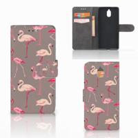 Nokia 3.1 (2018) | Telefoonhoesje | Met pasjeshouder | Flamingo