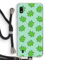 Groene blaadjes: Samsung Galaxy A10 Transparant Hoesje met koord