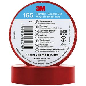 3M Temflex™ 165 165RD1E Isolatietape Temflex 165 Rood (l x b) 10 m x 15 mm 1 stuk(s)