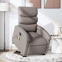 Sta-op-massagestoel elektrisch verstelbaar stof taupe Sta-op-massagestoel elektrisch verstelbaar stof taupe