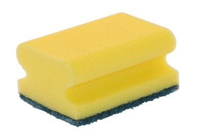 Schuurspons met greep 95x70x30mm geel/groen (2st)