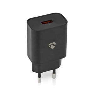 Nedis Oplader | 1.5 / 2.0 / 3.0 A | USB-A | 18 W | 1 stuks - WCQC302ABK WCQC302ABK