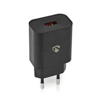 Nedis Oplader | 1.5 / 2.0 / 3.0 A | USB-A | 18 W | 1 stuks - WCQC302ABK WCQC302ABK - thumbnail