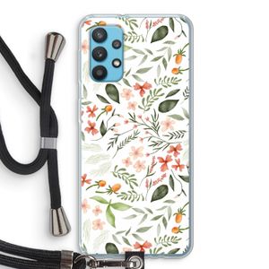 Sweet little flowers: Samsung Galaxy A32 4G Transparant Hoesje met koord