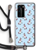 Eenhoorns overal: Huawei P40 Pro Transparant Hoesje met koord
