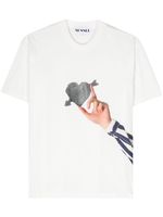 Sunnei t-shirt en coton à imprimé Cuori-di-Pietra - Blanc