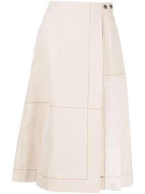 3.1 Phillip Lim jupe mi-longue à détails plissés - Tons neutres