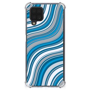 Samsung Galaxy A12 Doorzichtige Silicone Hoesje Waves Blue