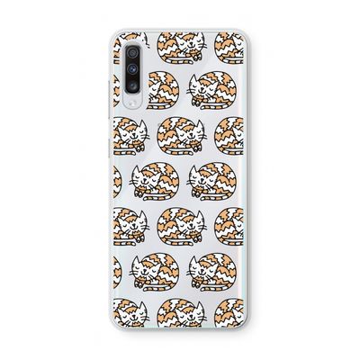 Slapende poes: Samsung Galaxy A70 Transparant Hoesje