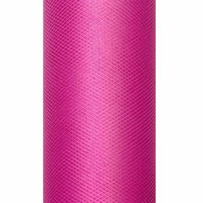 Glitter tule stof - fuchsia - 15 x 900 cm - hobbyartikelen/knutselspullen