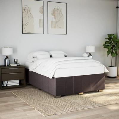 Bedframe zonder matras stof donkerbruin 160x200 cm