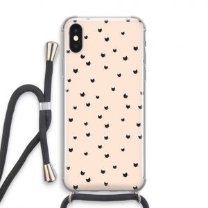 Kleine kattenkopjes: iPhone XS Transparant Hoesje met koord