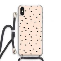 Kleine kattenkopjes: iPhone XS Transparant Hoesje met koord
