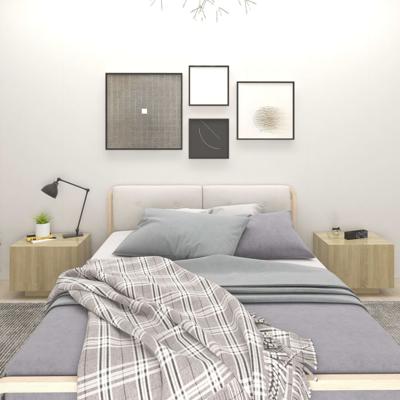 Nachtkastje 100x35x40 cm bewerkt hout sonoma eikenkleurig