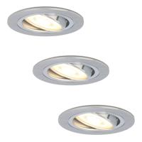 Set van 3 Chandler LED inbouwspots - GU10 4 Watt 345 lumen - 2700K Warm wit - Dimbaar - Rond - Kantelbaar - IP20 Voor binnen - RVS