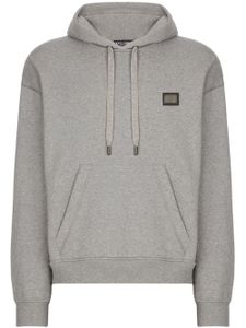 Dolce & Gabbana hoodie en coton à patch logo - Gris