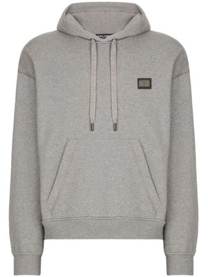 Dolce & Gabbana hoodie en coton à patch logo - Gris