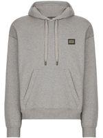 Dolce & Gabbana hoodie en coton à patch logo - Gris - thumbnail