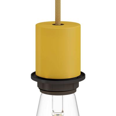 Fitting lamp koper e27 glad ontwerp met lampenkap ring