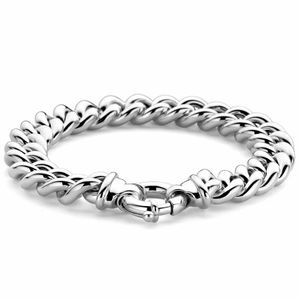 Armband Gourmetschakel-Springslot zilver 10,6 mm 19 cm