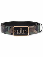 Philipp Plein ceinture en cuir à effet peau de serpent - Noir