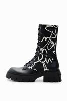 Hoge tracklaarzen met teksten - BLACK - 39