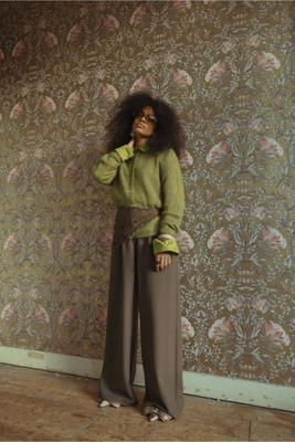 Bibi spring cardigan - dark lime - 13522